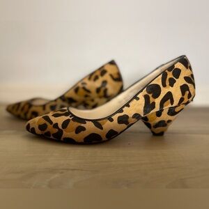 Halogen Leopard Heels - Real Fur